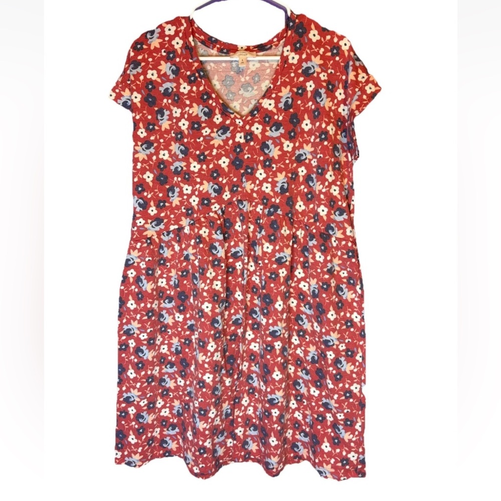 Como Vintage Woman’s Dress Floral Multi-Color V-Neck Size Large